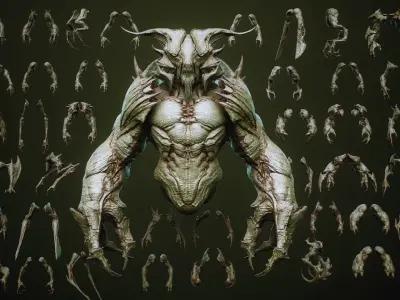 DEMON part three 40 Arms with Blendshapes 3D model