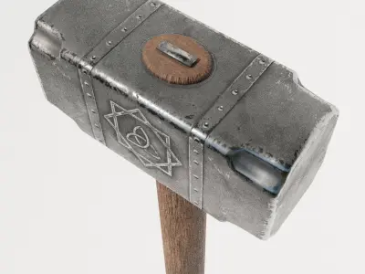 Medieval SledgeHammer Free low-poly 3D model
