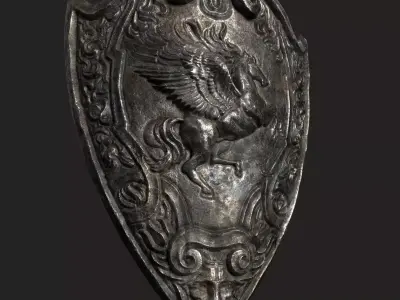 Medieval Shield Low-poly 3D model