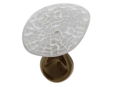 Stacklab Mura Sculptural Side Table in Glass and Bronze 3D model