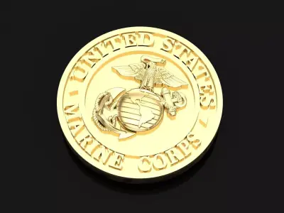 united states marine corps pendant 3D print model