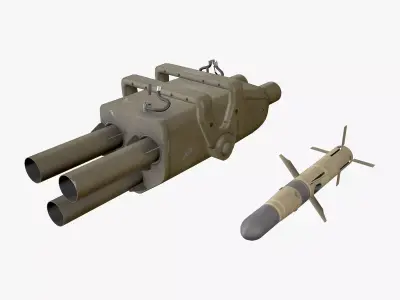BGM-71C Launcher Low-poly 3D model