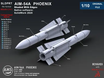AIM-54A Phoenix - Orginal File 3D model