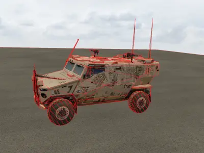 Foxhound armoured vehicle Low-poly 3D model