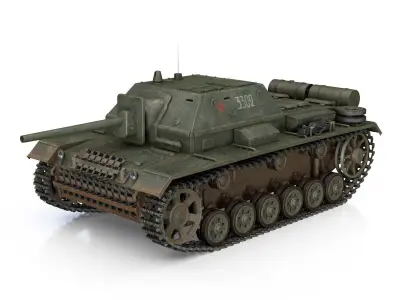 SU-76i - Soviet Assault gun - 3302 3D model