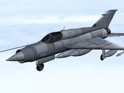 Fighter Jet Flying In Sky Plane V18 Low Poly 3D Model Low-poly 3D model