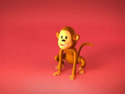 Monkey 3D model cartoon 3D model