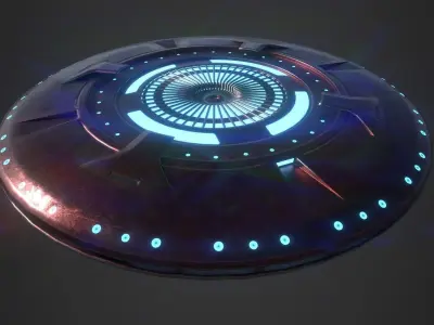 UFO spaceship Low-poly 3D model