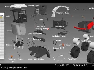 Rostselmash - RSM 1403 Harvester Combine 3D model