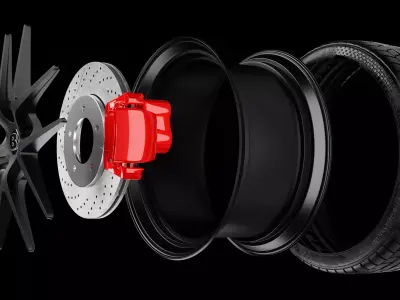 Car wheel part 3D model