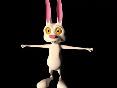 Rabbit Cartoon funny character  3D model