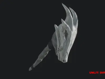 Fantasy Stylish- Wand of Skull Low-poly 3D model