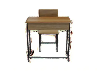 Chair and Table School Free low-poly 3D model