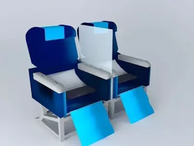 Business Class Airplane Seats Free 3D model