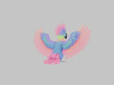 Psychedelic Trippy Bird Low-poly 3D model