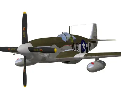 North American P-51B Mustang 3D model