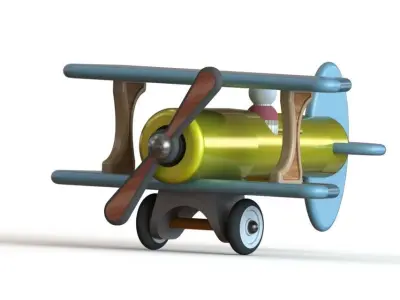 Biplane Toy Aircraft 3D print model