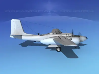 Douglas B-26B Invader Bare Metal 3D model