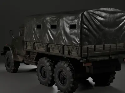 Military truck Low-poly 3D model