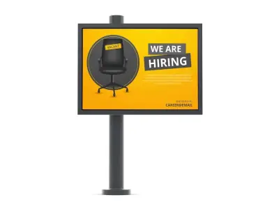 Billboard with chair 3D model