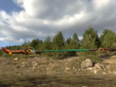 Lowpoly Stylized Spear - Game-Ready - BPR Low-poly 3D model