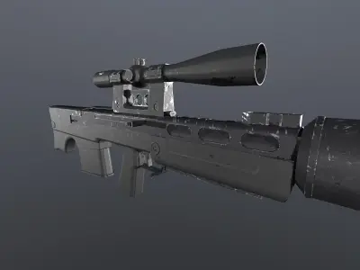 VSSK sniper rifle Free low-poly 3D model
