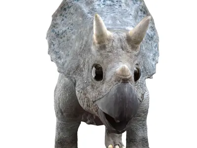 Triceratops Baby 3D Rigged model Low-poly 3D model