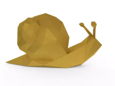 Snail low poly golden Low-poly 3D model