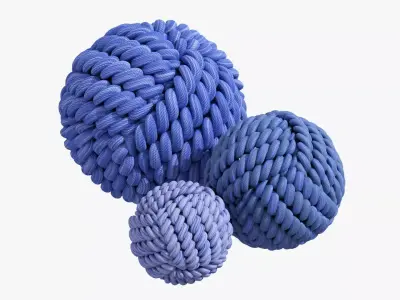 Decorative fabric balls Free 3D model