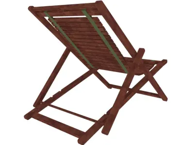 wooden deck chair Free 3D model