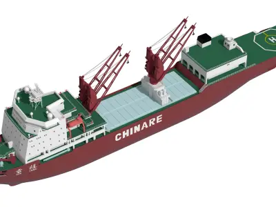 China largest Scientific research ship Xuelong 3D model