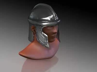 Ancient iron helmet Low-poly 3D model