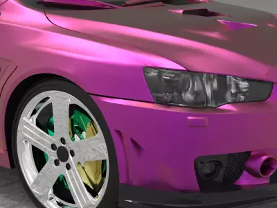 Mitsubishi Lancer Evolution Free low-poly 3D model