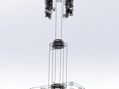 Long stroke cylinder application mechanism 3D model