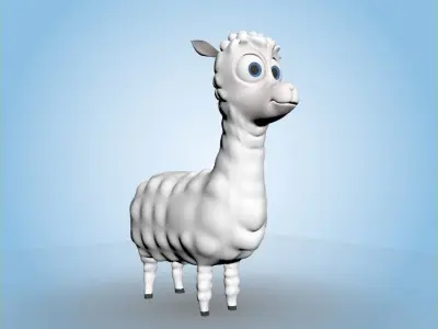 Alpaca llama 3D model
