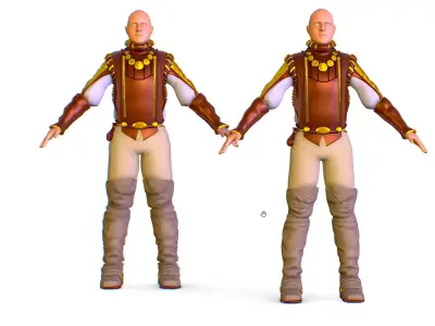 Subdivision 3D Men The Light Knight Low-poly 3D model