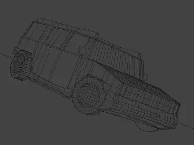 Low-Poly Hummer H3 Car Low-poly 3D model