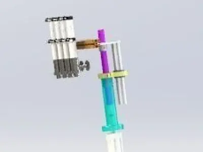 Simple cylinder driving institutions 3D model