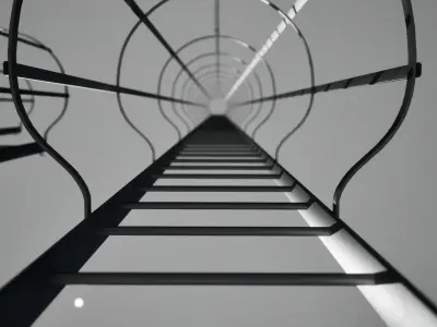 Three tunnel safety ladders 3D model
