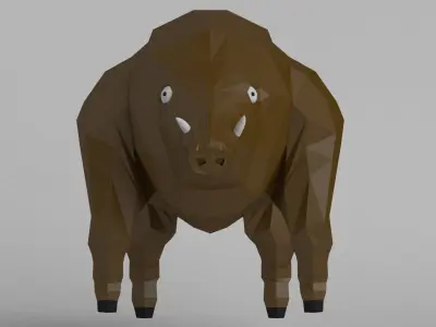 WarthHog Low-Poly Base Free low-poly 3D model