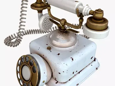 Rusty Old Rotary Phone 3D model