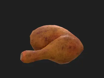 Meat 14 Piece Set - Steak Sausage Rib Fish Chicken Low-poly 3D model