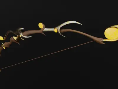 Elf Bow Low-poly 3D model
