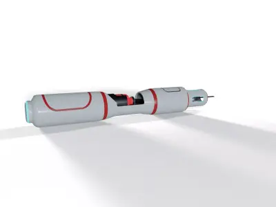 Sci-Fi Medical Injector Syringe Low-poly 3D model