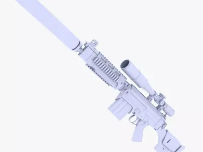 HK PSG1 Sniper Rifle Low-poly 3D model