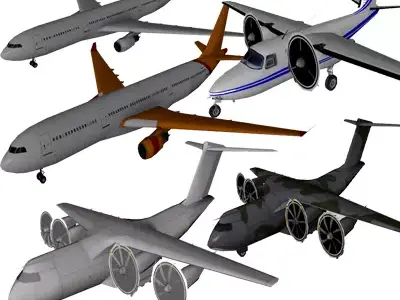 Pack Aircraft 3D  Low-poly 3D model
