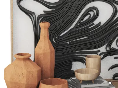 Decor Set Line painting 3D model