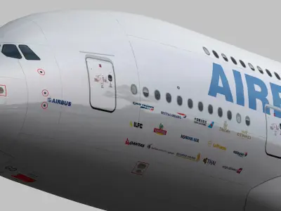 Airbus A380-8 Home livery Low-poly 3D model