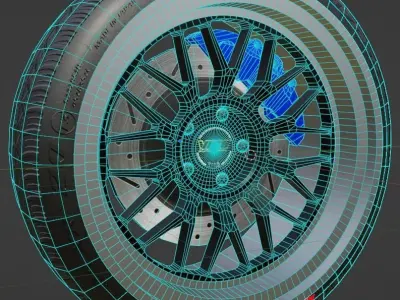 Volk Racing 21A Wheel Low-poly 3D model