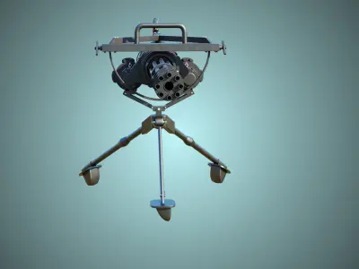  M134 Minigun PBR Unity UE Arnold V-Ray Textures Included Low-poly 3D model